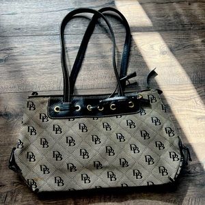 Dooney & Bourke monogram tassel canvas bag